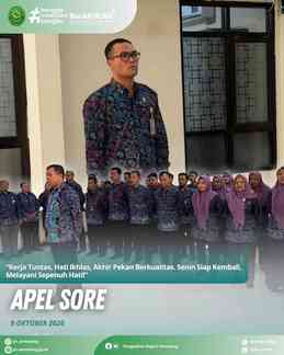 Apel Sore 9 Oktober 2026