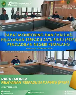 Rapat Monitoring dan Evaluasi (Monev) Pelayanan Terpadu Satu Pintu (PTSP) PN Pemalang