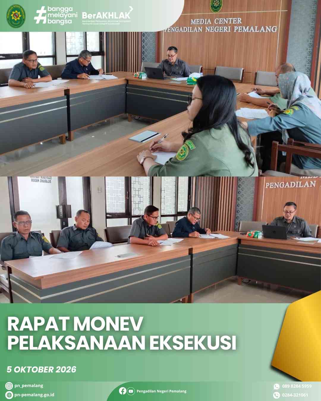 Rapat Monitoring dan Evaluasi Pelaksanaan Eksekusi